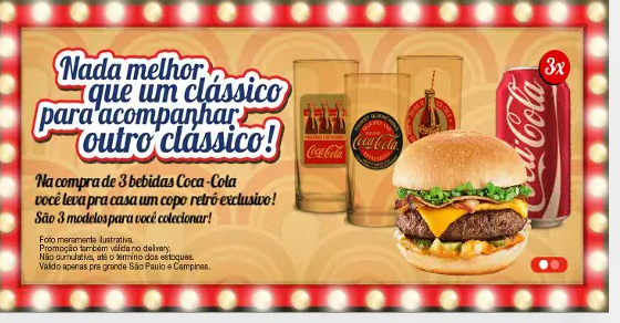 Promoção Coca-Cola copos retrô